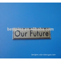 custom logo rectangle shape metal plate for bag